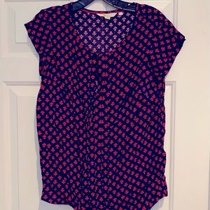 Boden navy and red top